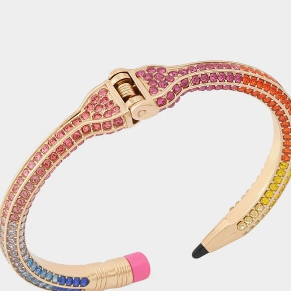 Betsey Johnson Pave Pencil Cuff Bracelet- Multi - Picture 2 of 8